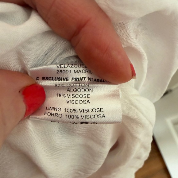 Vilagallo Maxi Dress 42 White Multicolor Plaid Seersucker Tiered Smocked Boho - Picture 7 of 8